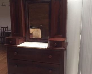Antique Wig Cabinet. Mahogany, marble center, good condition (one small veneer piece gone) ca. late 1800s. $1200. Will consider reasonable offers.