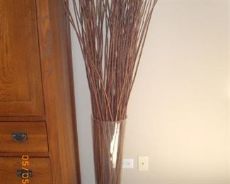 Tall Glass Vase with branches $48