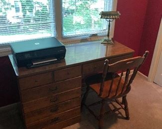 Ethan Allen Keyhole Desk and Chair