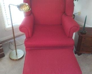 Upholstered Chair and Ottoman