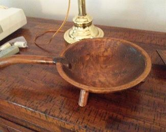 Antique Handled Wooden Bowl