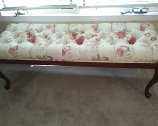 Tufted Floral Bench - matches Bedskirt & Bedding