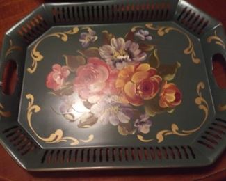 Tole Hand Painted Tray