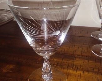 Set of 9 Crystal Mid Century
Wines 