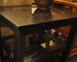 Side Table with Glass Top & Shelf $70 25% Off