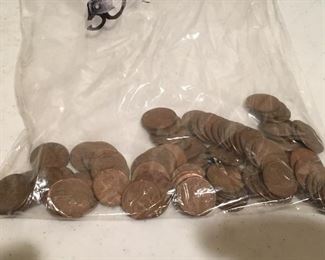 Unsorted 1950’s Wheat Pennies $8