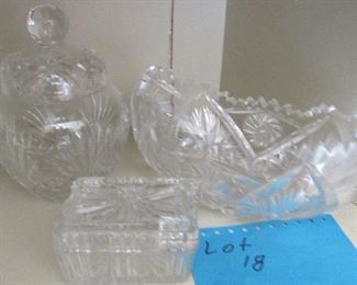 Lot 18 - Three Etched Crystal bowls $35.00 