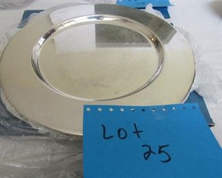 Lot 25 - 4 Silver Plated Serving Trays $ 20.00