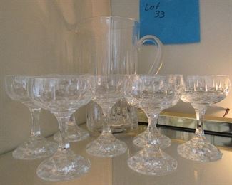 Lot 33 - 7 Waterford Crystal Goblets and Decanter $65.00
