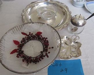Lot 29 - Silver Plated serving dish, sugar etc. $30.00 