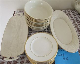Lot 56 - 20 Piece Lenox Set small plates and two servers $55.00 