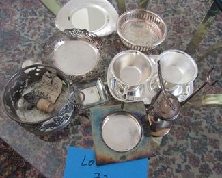 Lot 72 - 12 Silver Plated cups, trays etc. $35.00