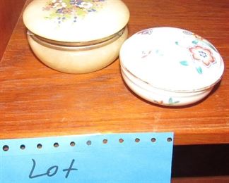 Lot 97 - Two small floral porcelain covered bowls $20.00 