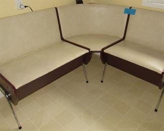 Lot 106 - Wonderful Chrome Mid Century Corner Kitchen Bench Chair Set $450.00