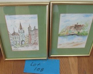 Lot 108 - 1989 Two small paintings Germany $35.00 