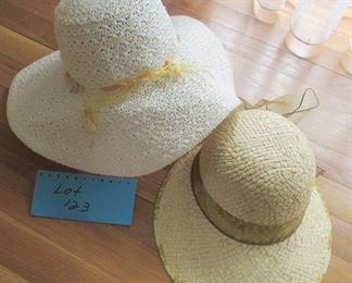 Lot 123 - Two straw hats $20.00