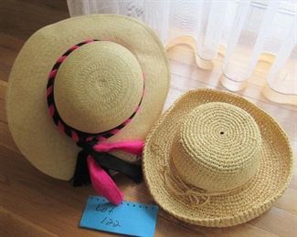 Lot 122 - Two Straw hats $20.00