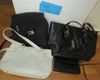 Lot 137 - Lot of vintage purses, book bag etc. $45.00