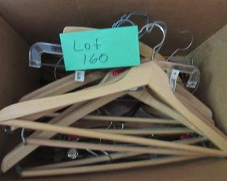 Lot 160 - Large lot of wood hangers etc.$12.00 