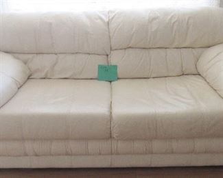 Lot 179 -White Leather Love Seat Sofa $285.00