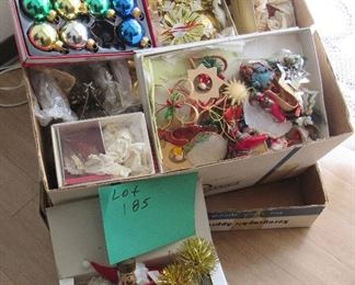 Lot 185 - Large lot of vintage Christmas items $55.00
