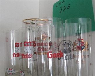 Lot 226 - Lot of 8 German Beer glasses $30.00