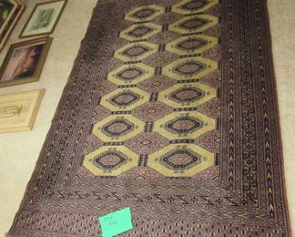 Lot 232 Vintage Wool rug 77x51 $475.00