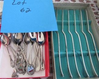 Lot 62 - 6 WMF 1003 Silver Plated Knives & Silver Plated Miniature Spoons $35.00
