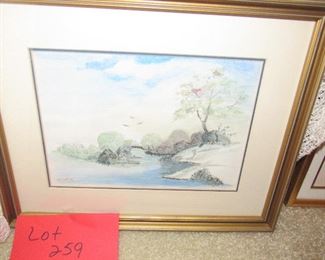 Lot 259 - Landscape in custom frame $65.00