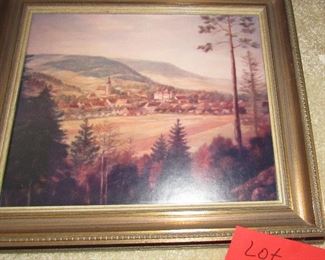 Lot 261 - Landscape painting in custom frame $75.00