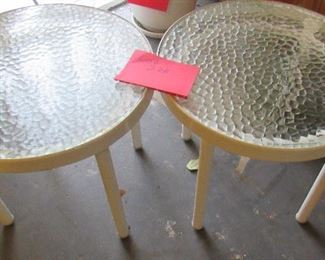 Lot 278 - Two small glass tables $45.00
