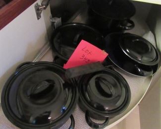 Lot 345 - Nice Set of heavy Pots with lids $200.00