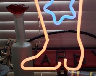 neon cowboy boot
