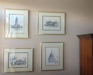 Living Room:  4 Lithos by Don Cannavaro  (And Still more Pictures)