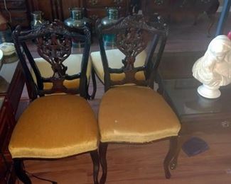 Living Room:  Vintage Chairs, Madonna Bust