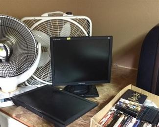 Garage Backroom:   Computer Screen,  Heater, Fan