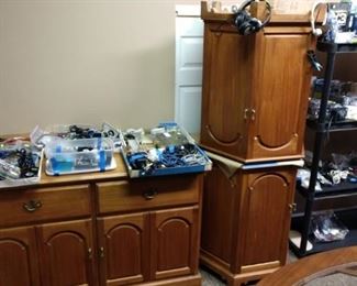 Garage Backroom:   Stereo Cabinet w/Matching Speaker Boxes.  The Pioneer Speakers were in these.