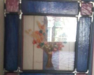 22.LEAD GLASS WALL HANGING  ABOUT 5X7 