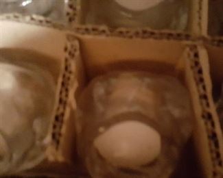 458.BOX OF CANDLE HOLDERS WITH CANDLES 