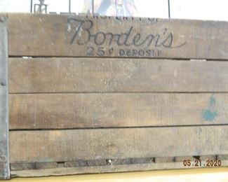 vintage Bordens milk crate