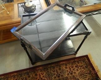 antique glass top cart