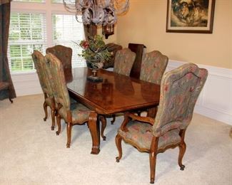 Century Furniture Banquet Table with 8 Chairs