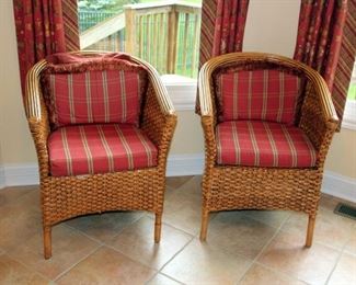 Set of 4 Wicker Armchairs