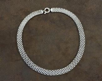 STUNNING 17"  sterling silver necklace, stamped 925 ITALY and signed KA 1772.  $150
