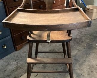 Antique wooden Baby high chair