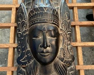 Vintage Indonesian hand carved tribal mask.