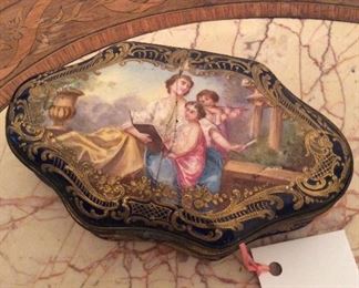 Antique French Sevres Hand Painted and signed porcelain box.