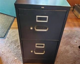 Black HON Metal Filing Cabinet with 2 Drawers