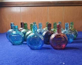 Lot of 15 Vintage Mint Wheaton Carnival Glass Presidential Decanters