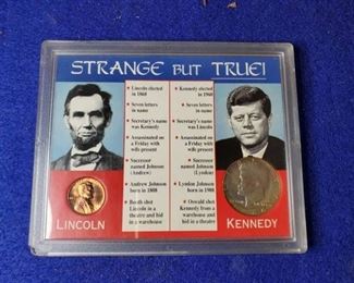 Lincoln and Kennedy Coin Facts Plaque